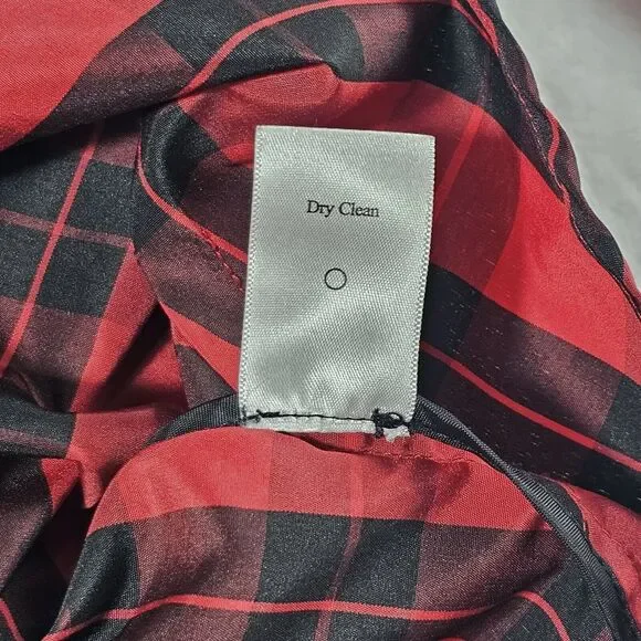 Coldwater Creek Womens Red Buffalo Plaid 3/4 Sleeve Blouse 18W Holiday Office - Picture 7 of 9
